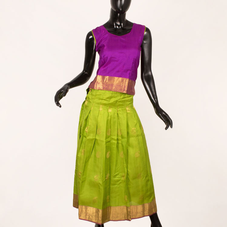 11 to 15 Yrs Size Pure Silk Kanchipuram Pattu Pavadai 10052926