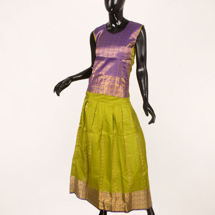 11 to 15 Yrs Size Pure Silk Kanchipuram Pattu Pavadai 10052929
