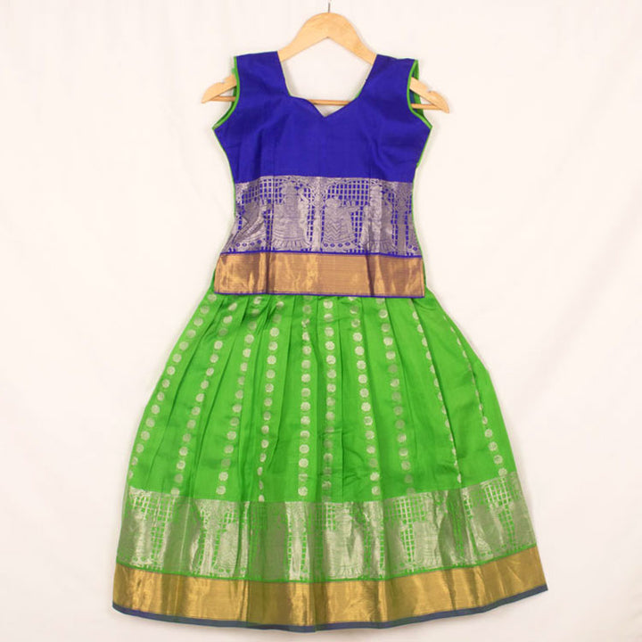 6 to 10 Yrs Size Pure Silk Kanchipuram Pattu Pavadai 10052943