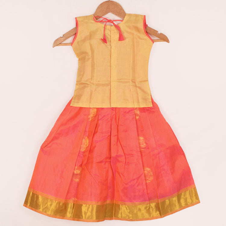 1 to 5 Yrs Size Pure Silk Kanchipuram Pattu Pavadai 10052945