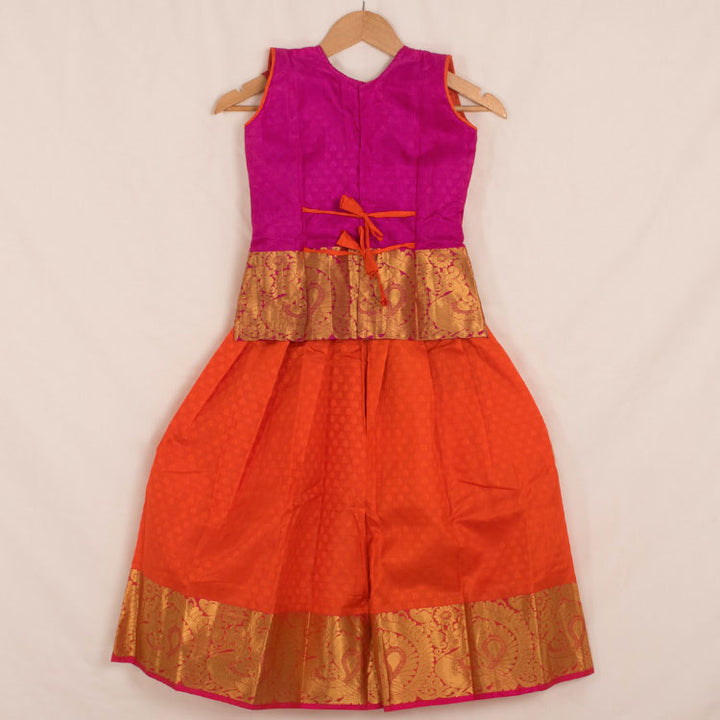 6 to 10 Yrs Size Pure Silk Kanchipuram Pattu Pavadai 10052955