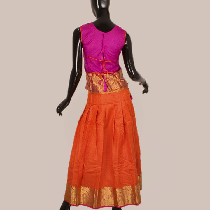 11 to 15 Yrs Size Pure Silk Kanchipuram Pattu Pavadai 10052956