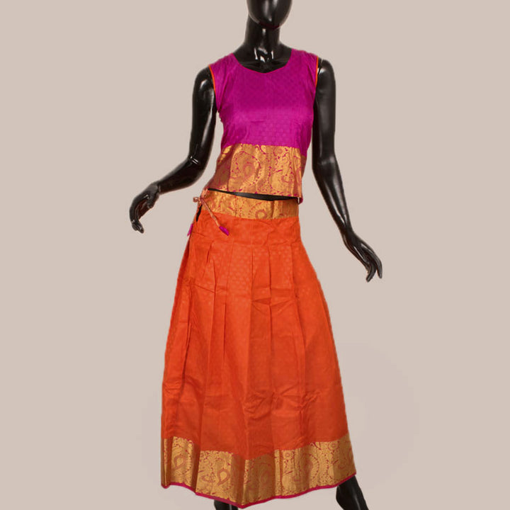 11 to 15 Yrs Size Pure Silk Kanchipuram Pattu Pavadai 10052956