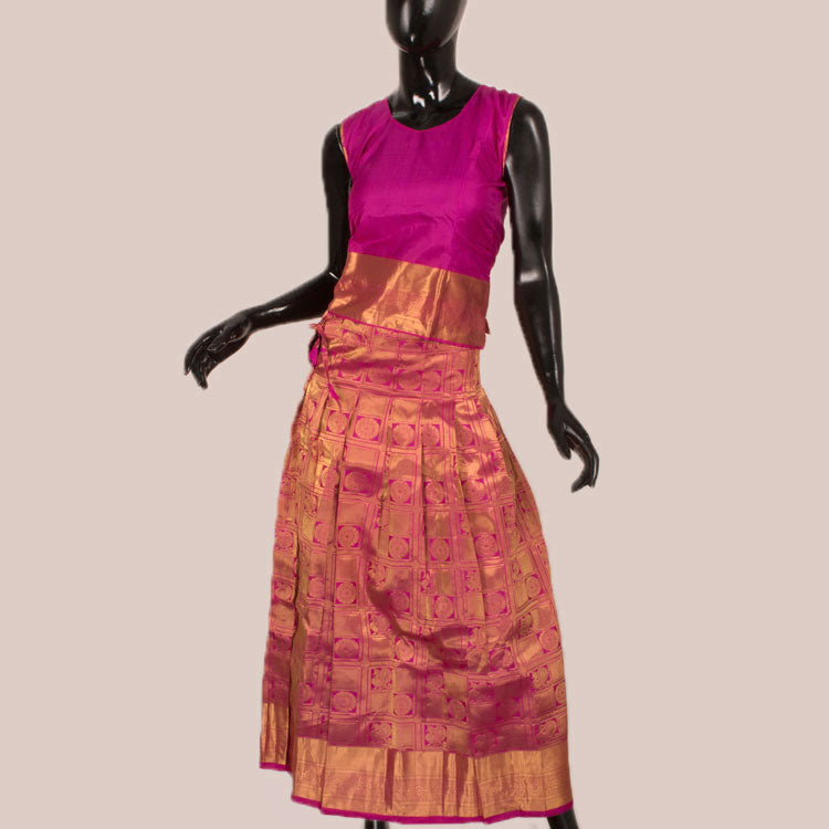 11 to 15 Yrs Size Pure Silk Kanchipuram Pattu Pavadai 10052962