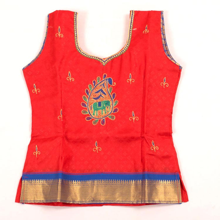 1 to 5 Yrs Size Pure Silk Kanchipuram Pattu Pavadai 10053073
