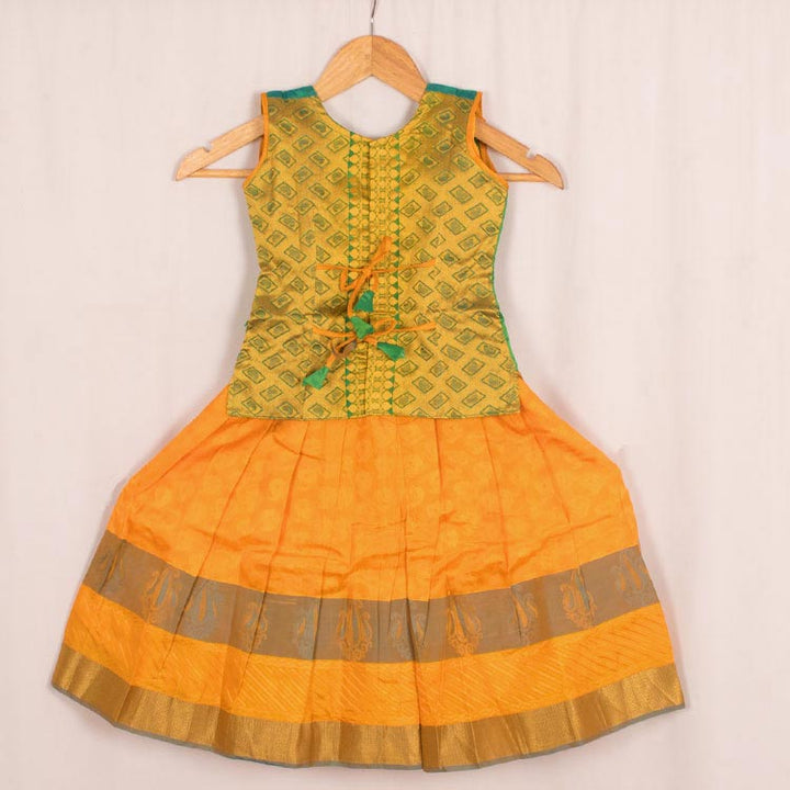 1 to 5 Yrs Size Pure Silk Kanchipuram Pattu Pavadai 10053075