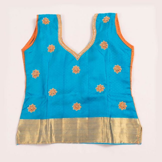 1 to 5 Yrs Size Pure Silk Kanchipuram Pattu Pavadai 10053076