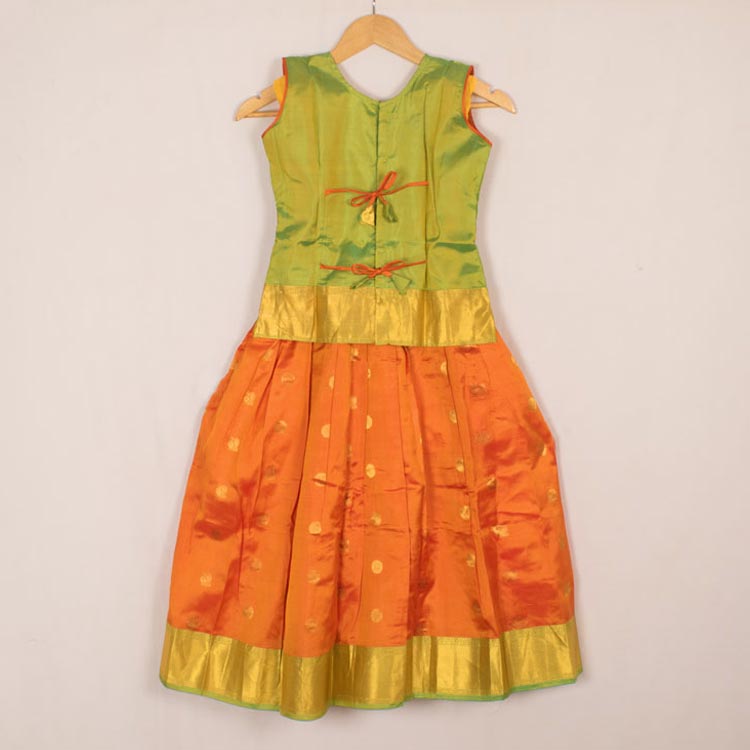 6 to 10 Yrs Size Pure Silk Kanchipuram Pattu Pavadai 10053081