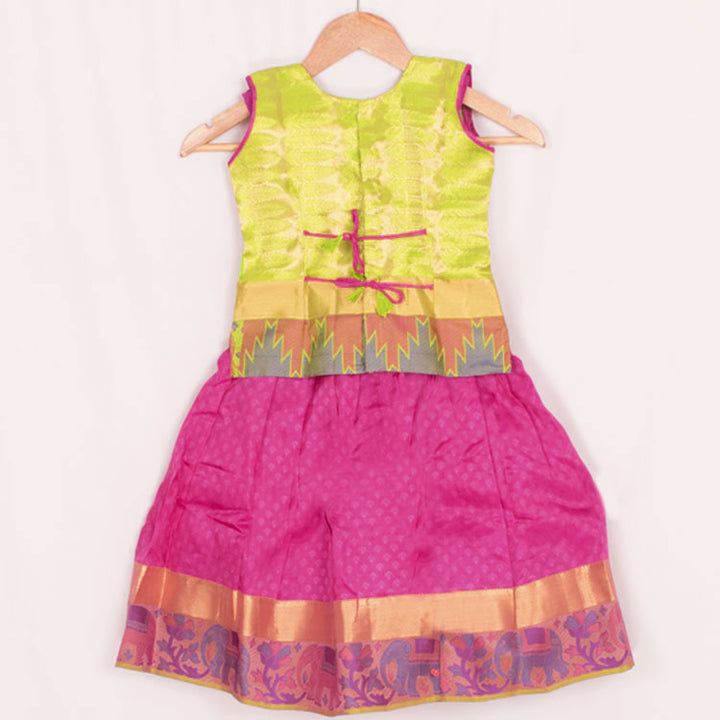 1 to 5 Yrs Size Pure Silk Kanchipuram Pattu Pavadai 10053105