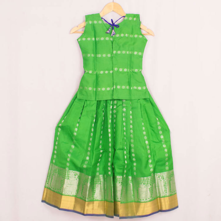6 to 10 Yrs Size Pure Silk Kanchipuram Pattu Pavadai 10053113