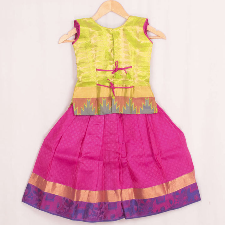 1 to 5 Yrs Size Pure Silk Kanchipuram Pattu Pavadai 10053114