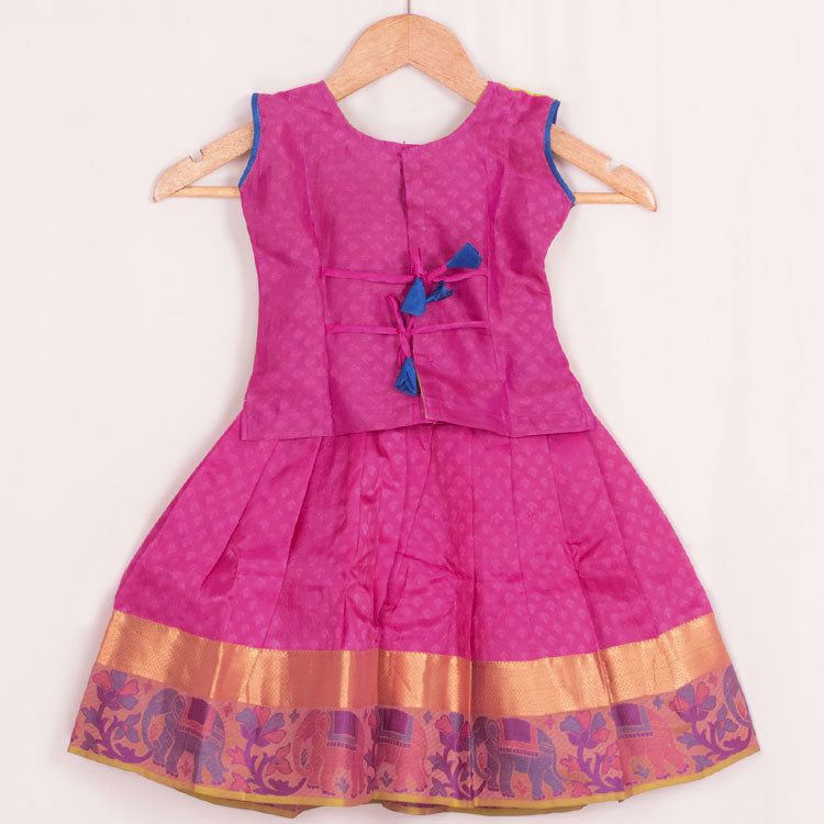 1 to 5 Yrs Size Pure Silk Kanchipuram Pattu Pavadai 10053115