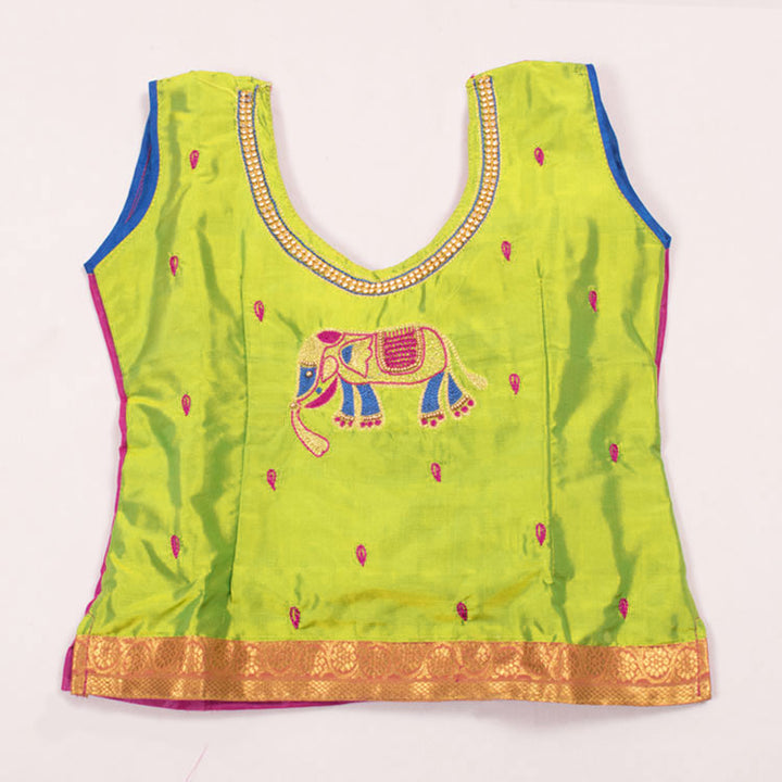 1 to 5 Yrs Size Pure Silk Kanchipuram Pattu Pavadai 10053115