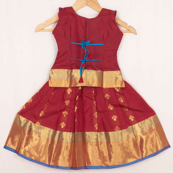 1 to 5 Yrs Size Pure Silk Kanchipuram Pattu Pavadai 10053136