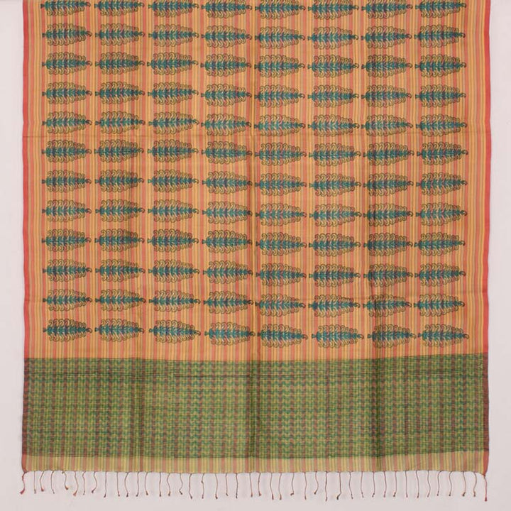 Hand Block Printed Sultanat Silk Dupatta 10034351