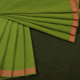Green Handloom Mangalgiri Cotton Saree 10047597