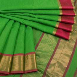 Green Handloom Maheshwari Saree 10041699