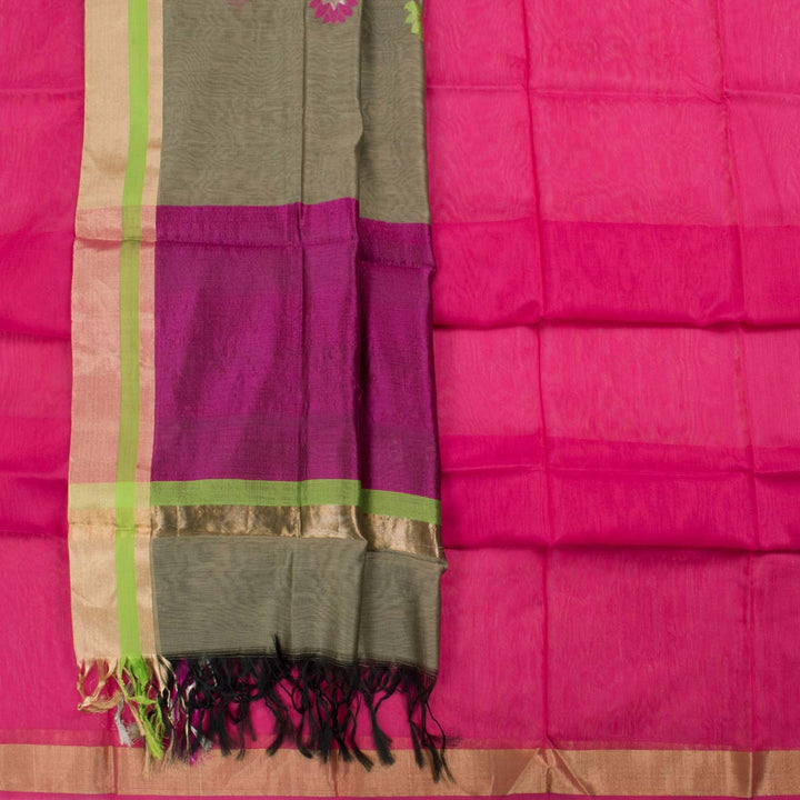 Handloom Chanderi Silk Cotton 2 pc Salwar Suit Material 10000820