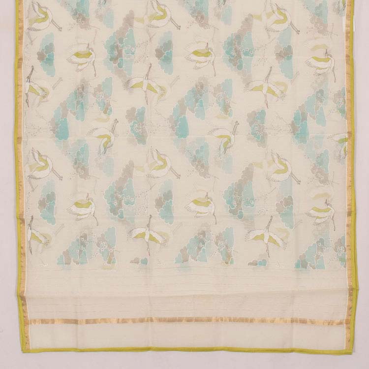 Printed Chanderi Silk Cotton 2 pc Salwar Suit Material 10041193