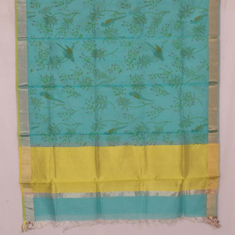 Printed Chanderi Silk Cotton 2 pc Salwar Suit Material 10041816