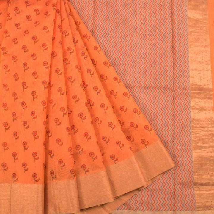 Printed Handloom Chanderi Silk Cotton Saree 10034826