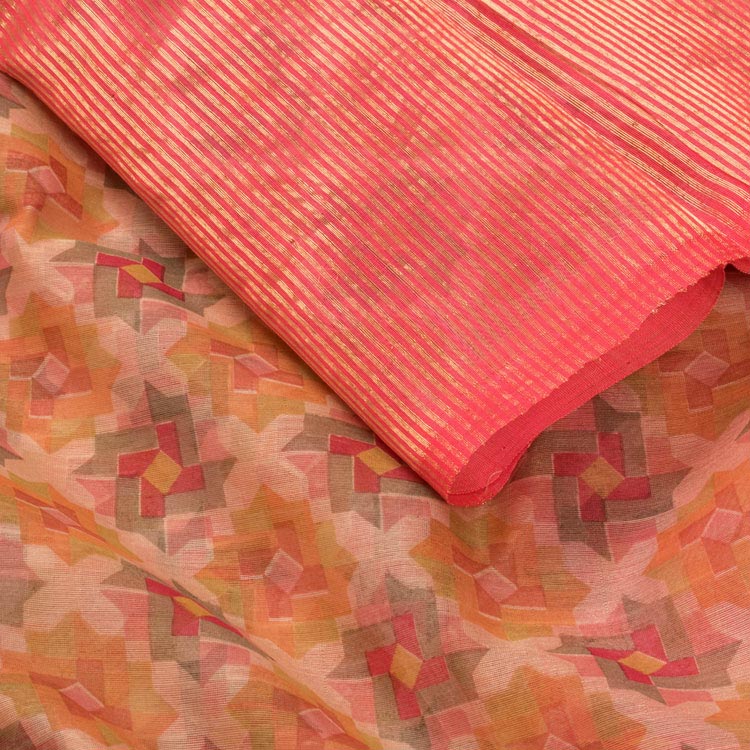 Printed Handloom Chanderi Silk Cotton Saree 10050600