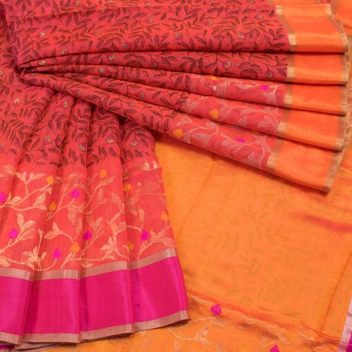 Printed Handloom Chanderi Silk Cotton Saree 10050601