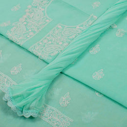 Chikankari Embroidered Cotton Salwar Suit Material 10050961
