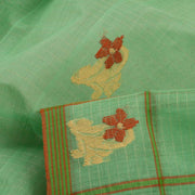 Green Handloom Chanderi Saree 10032539