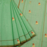 Green Handloom Chanderi Saree 10032539