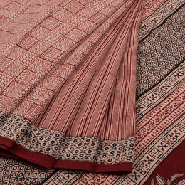 Hand Block Printed Mulmul Cotton Saree 10040211