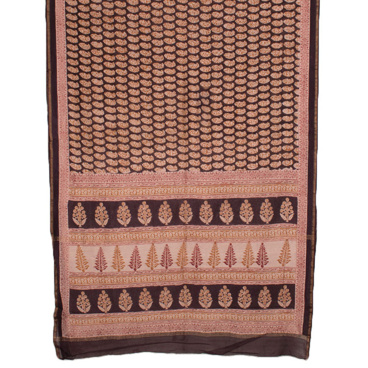 Bagh Printed  Maheshwari Silk Cotton Saree 10046418