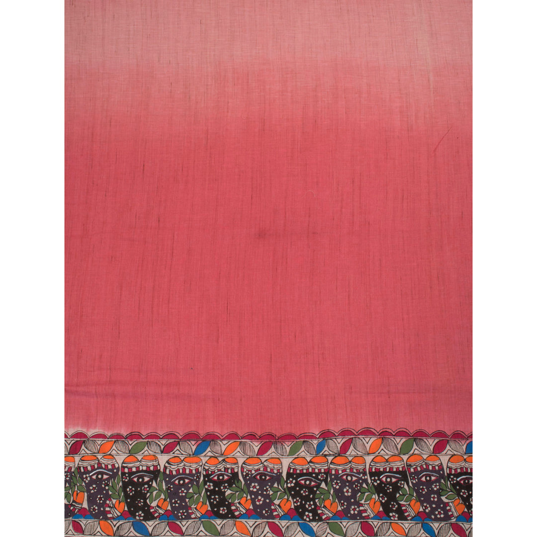 Madhubani Hand Painted Cotton Saree 10024401