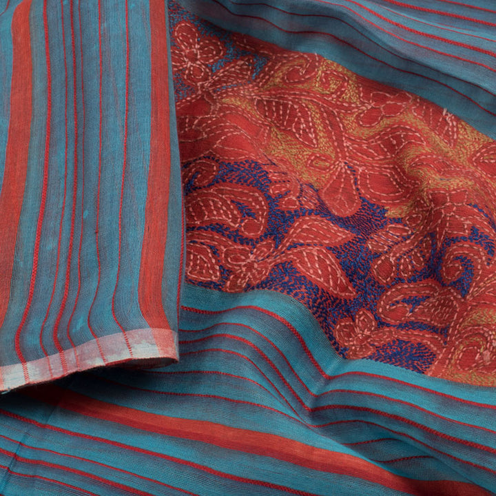 Kantha Embroidered Silk Cotton Kurta Material 10043390