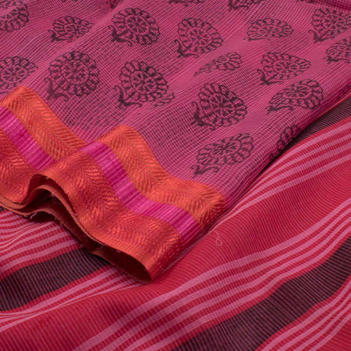 Hand Block Printed Silk Cotton Saree 10035402