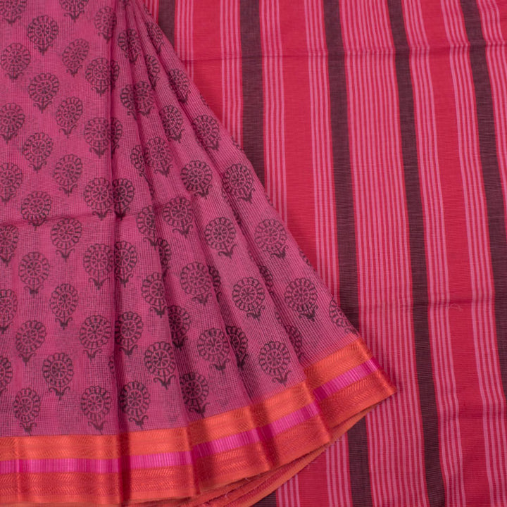 Hand Block Printed Silk Cotton Saree 10035402