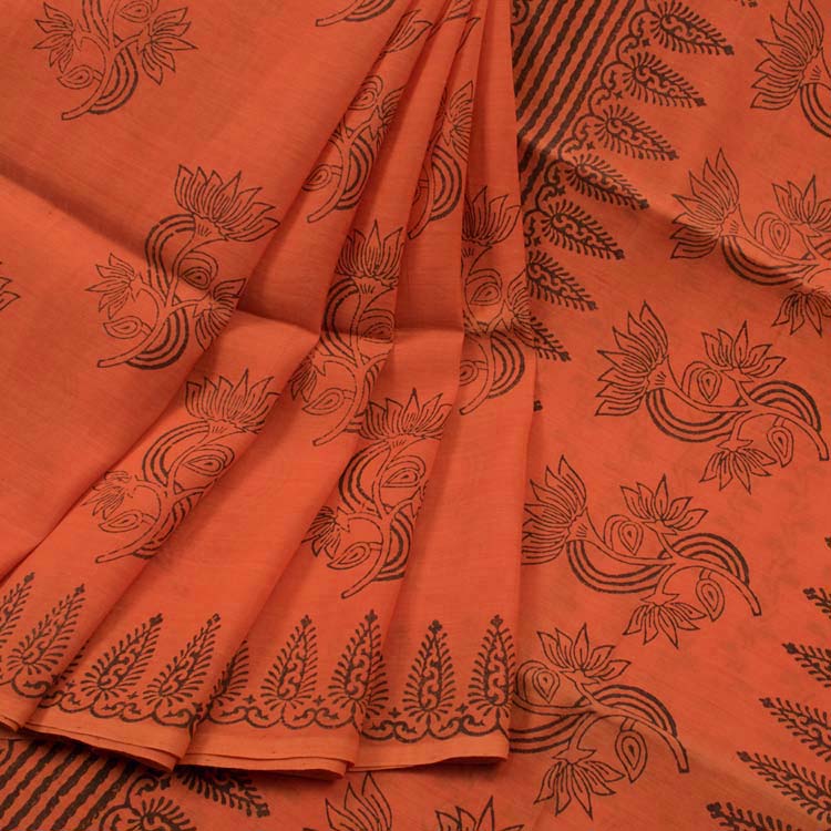 Hand Block Printed Silk Cotton Saree 10041131