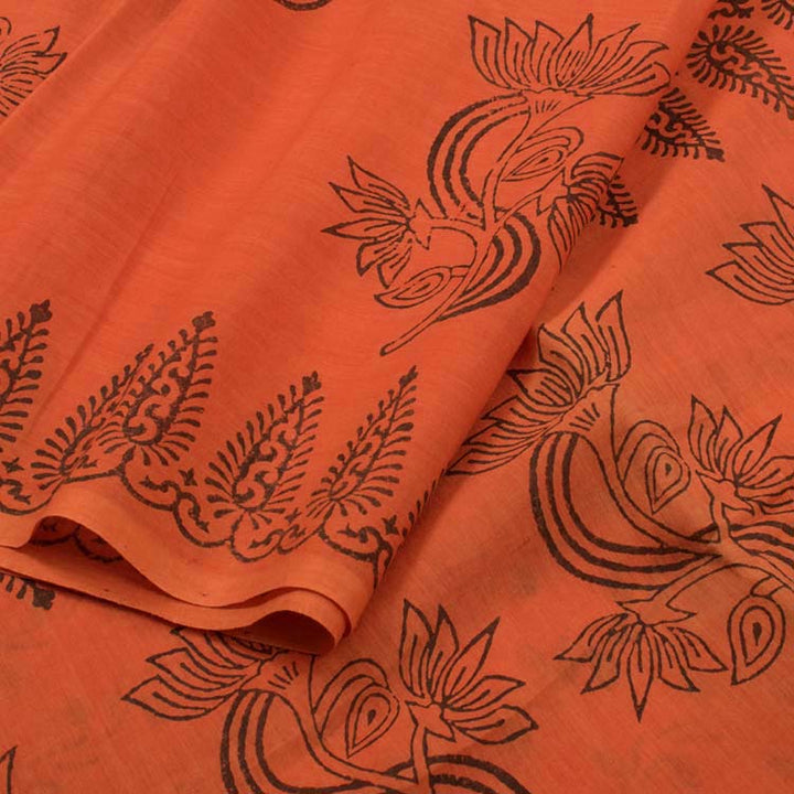 Hand Block Printed Silk Cotton Saree 10041131