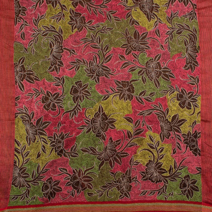 Kantha Embroidered Mulberry Silk Saree 10050184