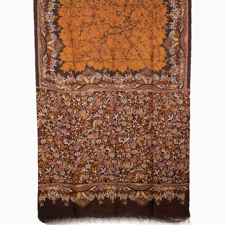 Batik Printed Mulberry  Silk Saree 10053527