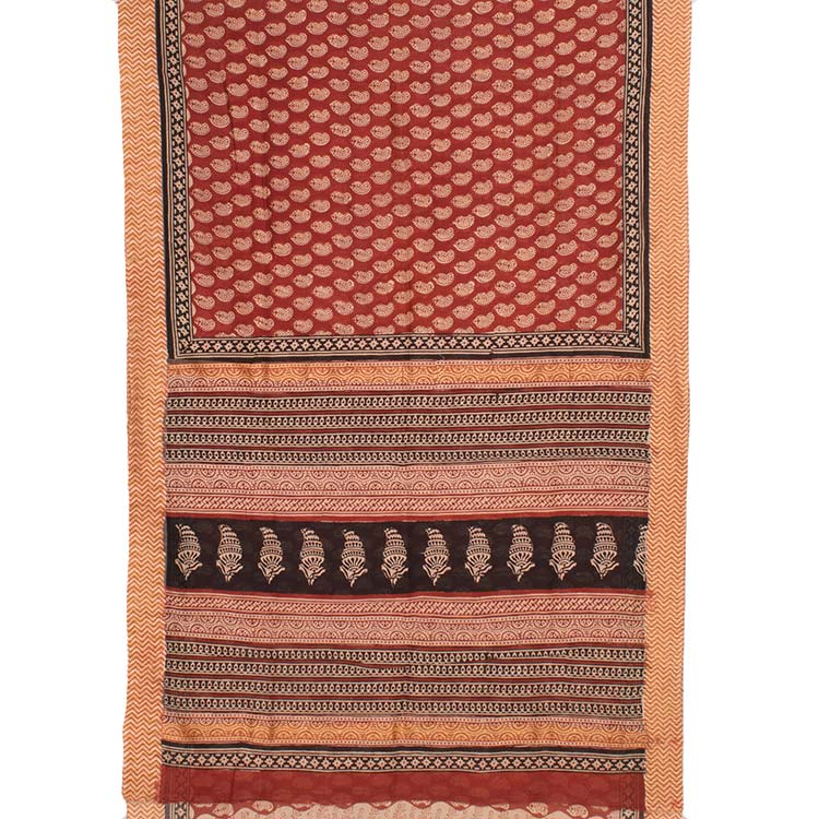 Bagru Printed Chanderi Silk Cotton Saree 10029490
