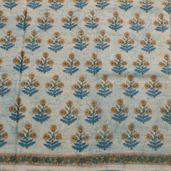 Bagru Printed Tussar Silk Saree 10038884