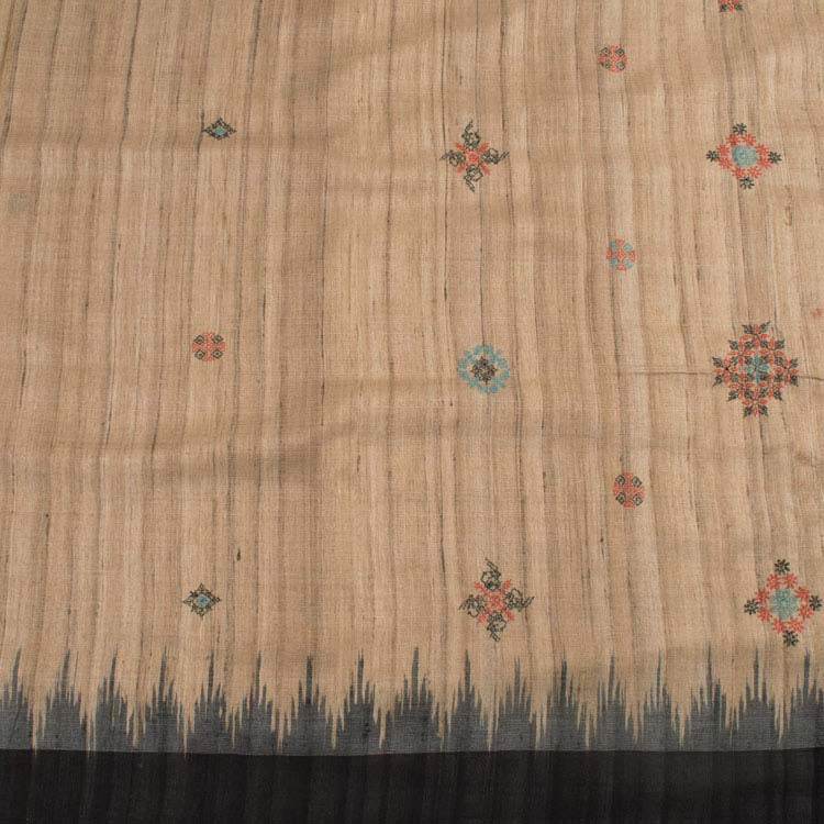 Handloom Embroidered Odisha Tussar Silk Saree 10038902