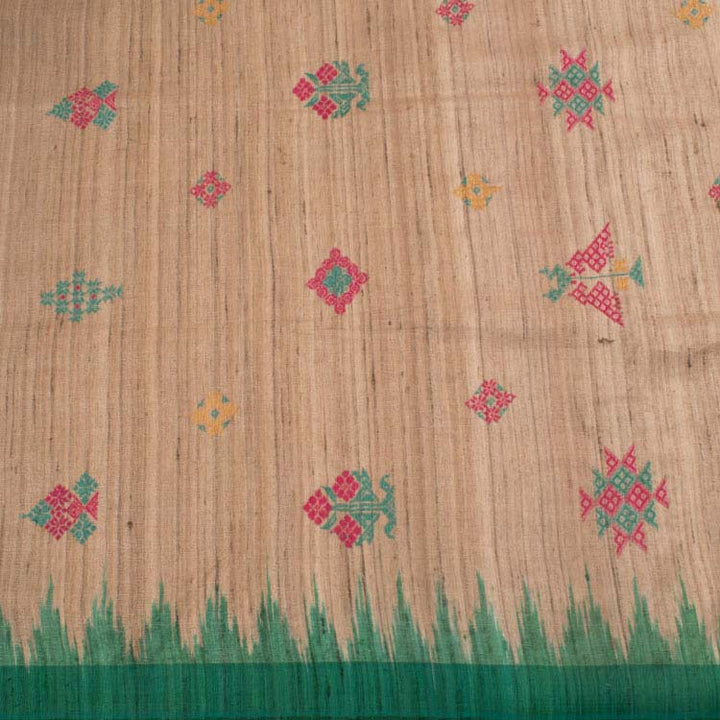 Handloom Embroidered Odisha Tussar Silk Saree 10038903