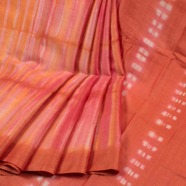 Shibori Dyed Tussar Silk Saree 10049321
