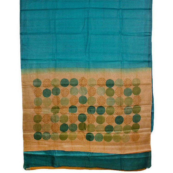 Hand Block Printed Tussar Silk Saree 10049323