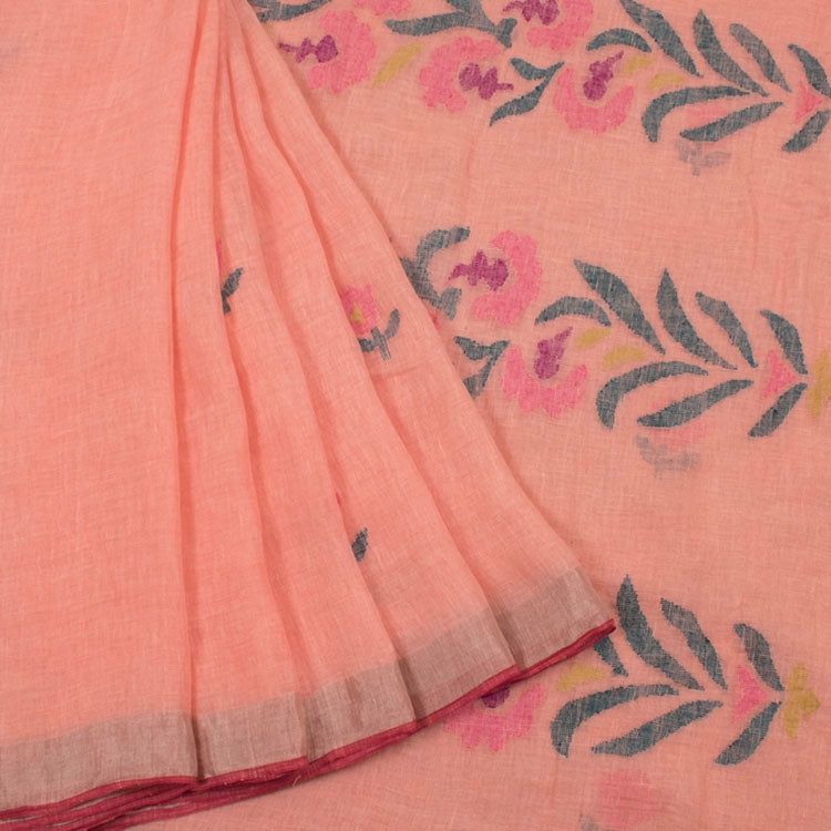Handloom Bengal Jamdani Linen Saree 10051154