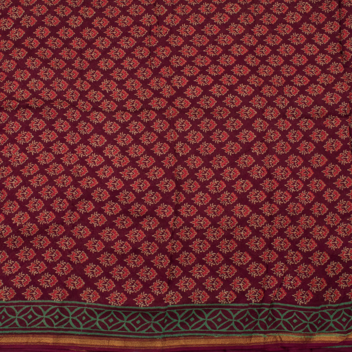 Hand Block Printed Chanderi Cotton Salwar Suit Material 10053656