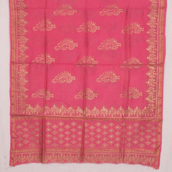 Hand Block Printed Chanderi Silk Cotton Dupatta 10034638