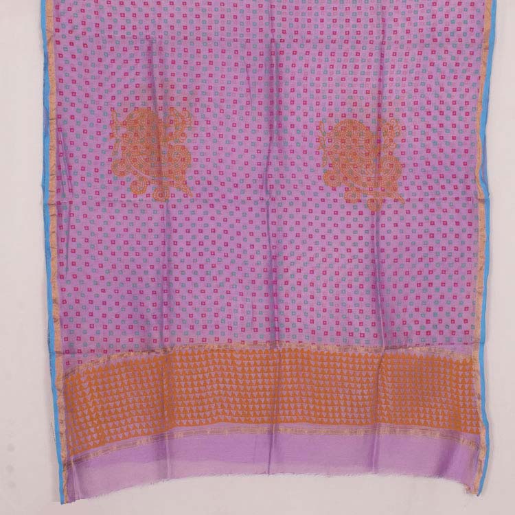 Hand Block Printed Chanderi Silk Cotton Dupatta 10034644